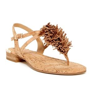 Elaine Turner Fringe + Cork Sandals